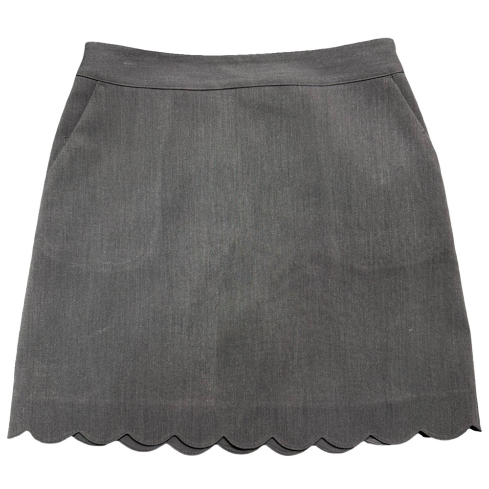 LOFT Gray Scallop Hem Skirt Size 6 Lined